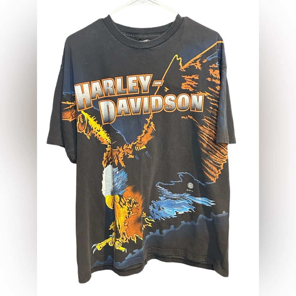 Vintage 1995 Harley Davidson Eagle AOP Tee Shirt